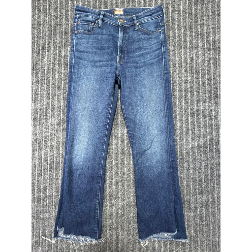 MOTHER The Insider Crop Step Fray 28 High Rise Raw Hem Casual Streetwear Chic